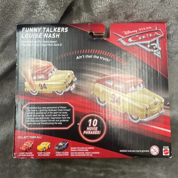 2016 Disney Pixar Cars 3 Funny Talkers Louise Nash with 10 Movie Phrases NIP